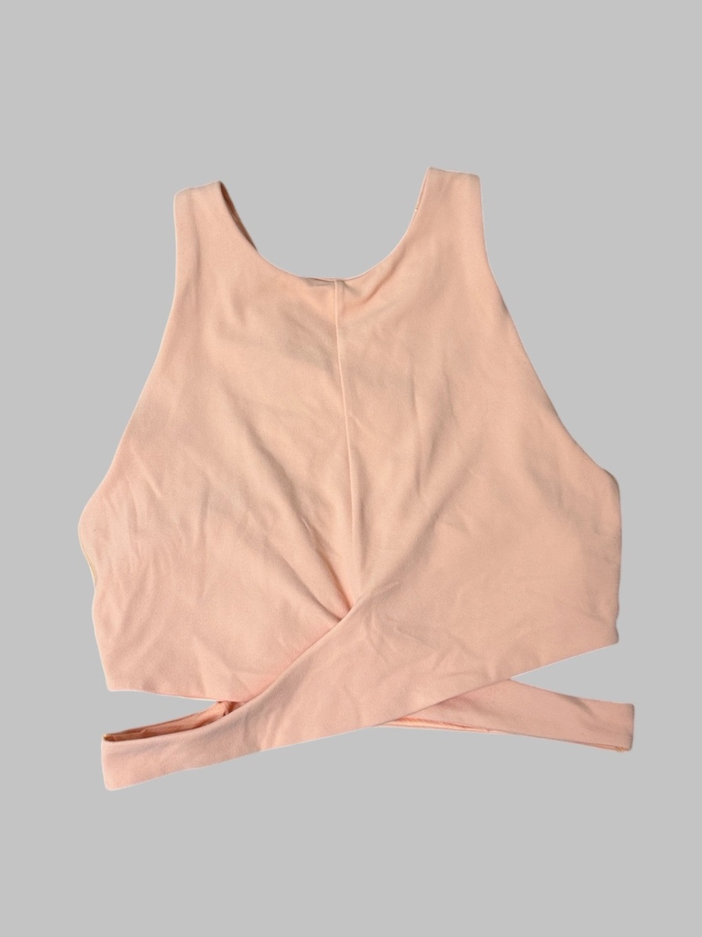 Athleta Conscious Cut Out Crop Peach Active Sports Bra - Picture 3 of 6